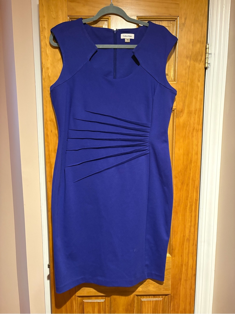 Calvin Klein Sleeveless Royal Blue Sheath Dress